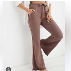 Brown Aerie Flare Sweatpants
